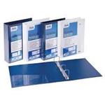 RACCOGLITORE A 4 ANELLI IN CARTONE RIVESTITO IN PVC DA CM.22X30 DORSO CM.4 COLORE BLU PERSONALIZZABILE