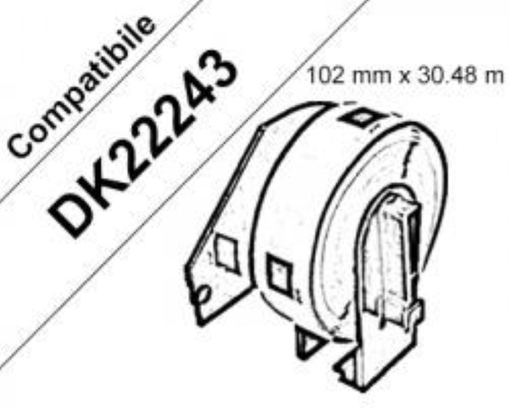 ROTOLO ETICHETTA BROTHER DK22243 COMPATIBILE DA MM.102X30,48M.